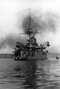 Линейный корабль "Синоп" в Севастопольской бухте, кампания 1909 года
