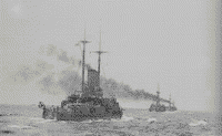 Линейный корабль "Три Святителя" в боевом походе к Зингулдаку, 8 марта 1915 года