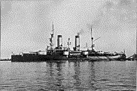 Эскадренный броненосец "Петропавловск" на Кронштадтском рейде, конец 1899 года