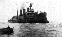 Броненосный крейсер "Пересвет" на камнях в районе маяка Скрыплева, май 1916 года
