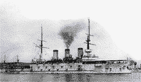 Эскадренный броненосец "Победа" на внешнем рейде Порт-Артура, июнь 1903 года