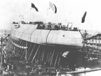Броненосец "Цесаревич" перед спуском на воду, Тулон 10 февраля 1901 года