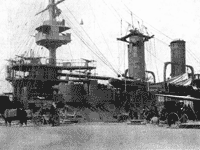 Эскадренный броненосец "Цесаревич" в Циндао, лето 1904 года