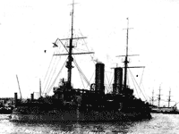 Эскадренный броненосец "Цесаревич" в Портсмуте, 11 марта 1907 года