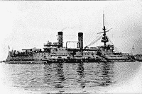 Эскадренный броненосец "Цесаревич" в Алжире, 20 января 1906 года