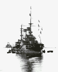 Эскадренный броненосец "Бородино" на Ревельском рейде, 26 сентября 1904 года