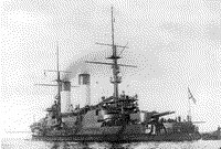 Эскадренный броненосец "Император Александр III" в Ревеле, сентябрь 1904 года