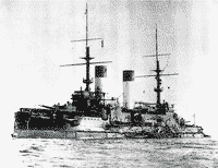 Эскадренный броненосец "Князь Суворов" на Кронштадтском рейде, август 1904 года