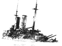 Лежащий на грунте взорванный линейный корабль "Слава", Моонзундский канал, октябрь 1917 года