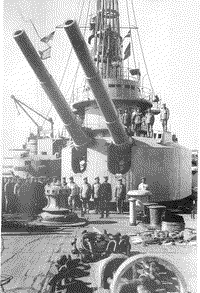 Носовая башня главного калибра линейного корабля "Андрей Первозванный", 1912-1914 годы
