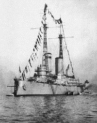 Линейный корабль "Андрей Первозванный" во время Императорского смотра, 1912-1914 годы