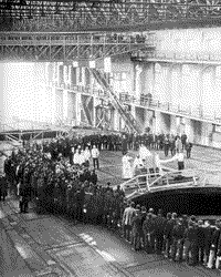 Молебен на палубе линейного корабля "Севастополь" перед спуском на воду, лето 1911 года