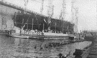 Линейный корабль "Императрица Екатерина II" в день спуска на воду, 24 мая 1914 года