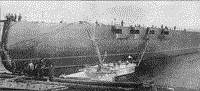 Линейный корабль "Императрица Екатерина II" у достроечной стенки завода ОНЗиВ