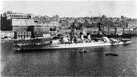 Линейный корабль "Джулио Чезаре" в гавани Валетты (Мальта), 21 июня 1938 года