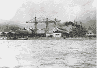 Линейный корабль "Джулио Чезаре" перед спуском на верфи Ансальдо в Генуе, октябрь 1915 года
