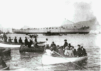 Линейный корабль "Джулио Чезаре" после спуска на воду на верфи Ансальдо в Генуе, 15 октября 1915 года
