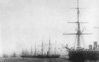 Броненосный фрегат "Минин" на Большом Кронштадском рейде во время визита немецкой эскадры, 7 июля 1888 года