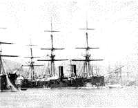 Полуброненосный фрегат "Владимир Мономах" в Пирее, конец 1880-х - начало 1890-х годов
