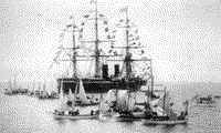 Полуброненосный фрегат "Владимир Мономах" в Порт-Саиде, конец 1880-х - начало 1890-х годов