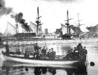 Броненосный фрегат "Дмитрий Донской" в доке в Нагасаки, 1888 год