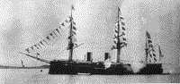 Броненосный фрегат "Дмитрий Донской" в Кронштадте, конец 1880-х годов