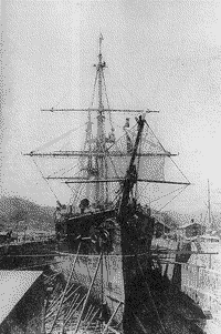 "Адмирал Нахимов" в сухом доке порта Нагасаки, около 1890 года