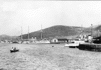 Крейсер "Адмирал Корнилов" и канонерские лодки "Бобр" и "Сивуч" в Восточном бассейне Порт-Артура, 1900-1901 годы