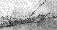 Затопленный учебный корабль "Память Азова" в Средней гавани Кронштадта, 1919-1921 годы