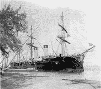 Броненосный крейсер "Рюрик" в Суэцком канале, февраль 1896 года