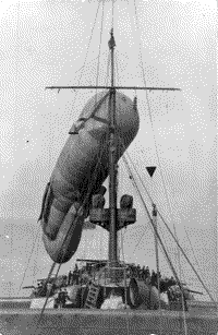 Броненосный крейсер "Россия", подъем воздушного шара, 1905 год
