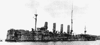Броненосный крейсер "Россия" во Владивостоке, после боя в Корейском проливе, август 1904 года