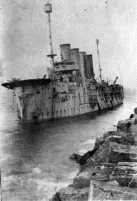 Броненосный крейсер "Громобой", аванпорт Лиепаи (Литва), ноябрь 1922 года