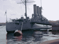 Макет крейсер "Аврора", сентябрь 2003 года