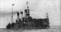 Крейсер 1-го ранга "Аврора" на рейде Манилы после Цусимского сражения, июнь 1905 года