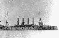Крейсер "Варяг" после боя на рейде Чемульпо, 27 января 1904 года