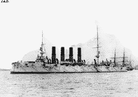 Бронепалубный крейсер "Варяг" на Большом Кронштадском рейде, май 1901 года