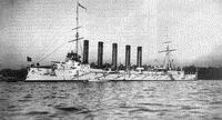 Крейсер "Аскольд" в Кильской бухте перед уходом в Россию, январь 1902 года