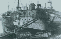 Крейсер "Коминтерн" во время восстановительного ремонта в Севастополе, 1923 год