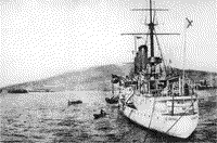 Окраска "Баяна" в боевой цвет. Порт-Артур, декабрь 1903 года