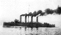 Броненосный крейсер "Адмирал Макаров" на испытаниях, 1908 год