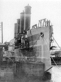 Броненосный крейсер "Баян" во время достройки, 1908 год