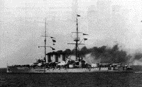 Броненосный крейсер "Рюрик" под флагом командующего флотом