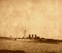 Броненосный крейсер "Рюрик" на рейде Бьерке-Зунд во время императорского смотра, сентябрь 1908 года