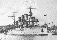 Турецкий крейсер "Меджидие" в бухте Золотой Рог, 1903 год