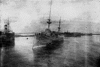 Турецкий крейсер "Меджидие" в Одесском порту, 1915 год