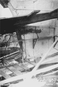 Ремонт носовой части крейсера "Красный Кавказ" после столкновения с крейсером "Профинтерн", май 1932 года