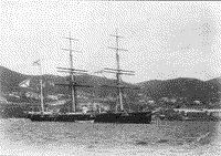 Винтовой клипер "Крейсер" под конт-адмиральским флагом во Владивостоке, 1890 год