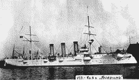 Крейсер "Боярин" под датским флагом во время ходовых испытаний, 1902 год
