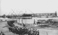 Прибытие морского министра И. К. Григоровича на "Руссуд" для участия в торжественной церемонии спуска на воду "Императрицы Марии", 19 октября 1913 года